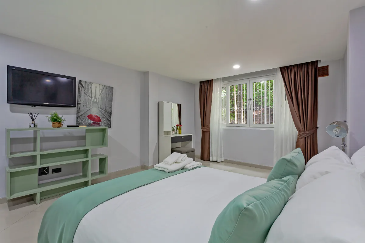 Garden view apartment interior