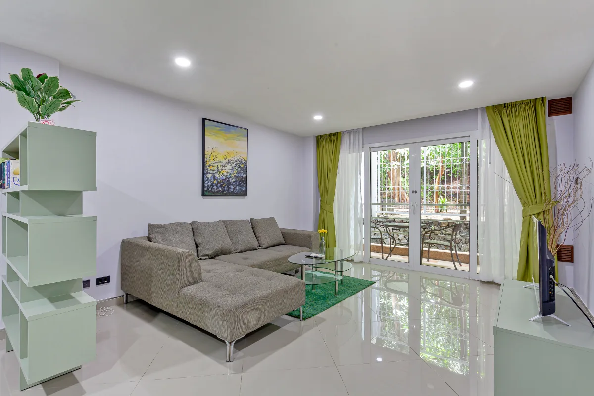 Garden view apartment interior