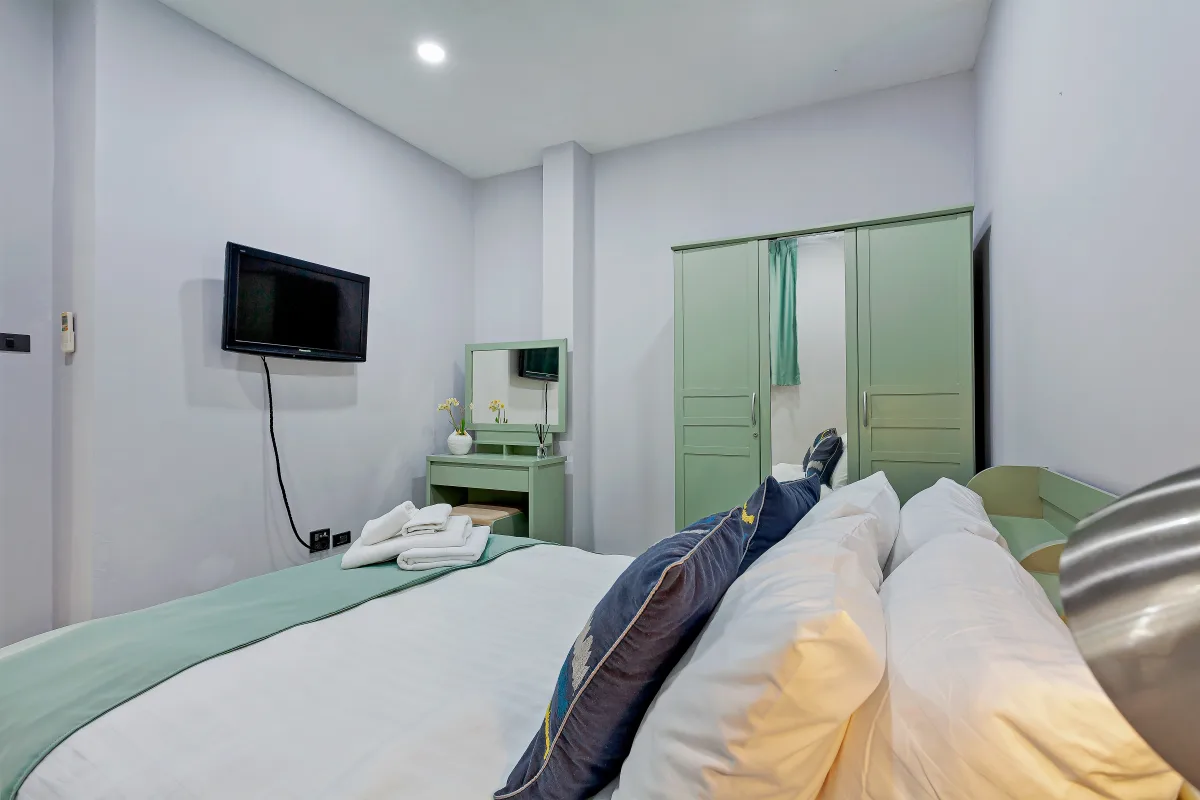 Pool level apartment interior