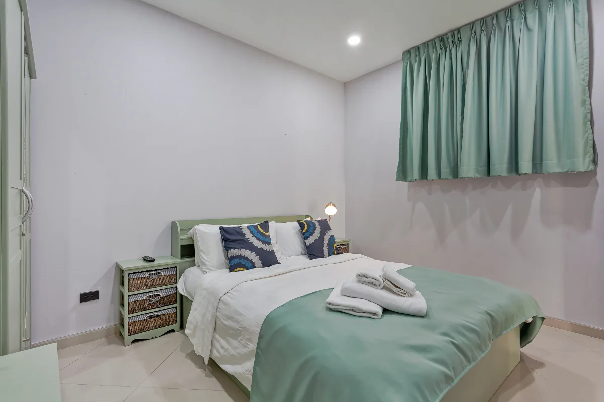 Pool level apartment interior