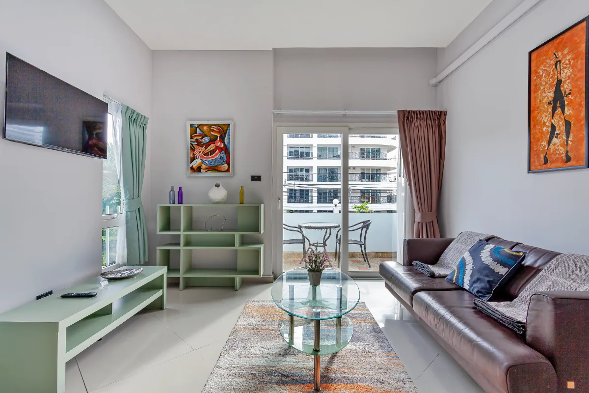 Pool level apartment interior