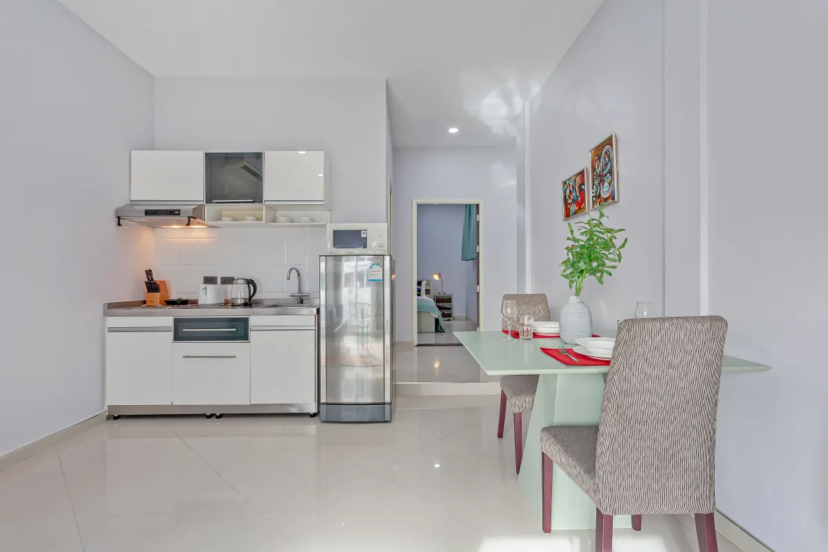 Pool level apartment interior