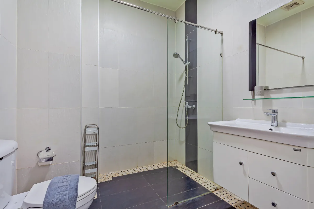 Pool level apartment interior