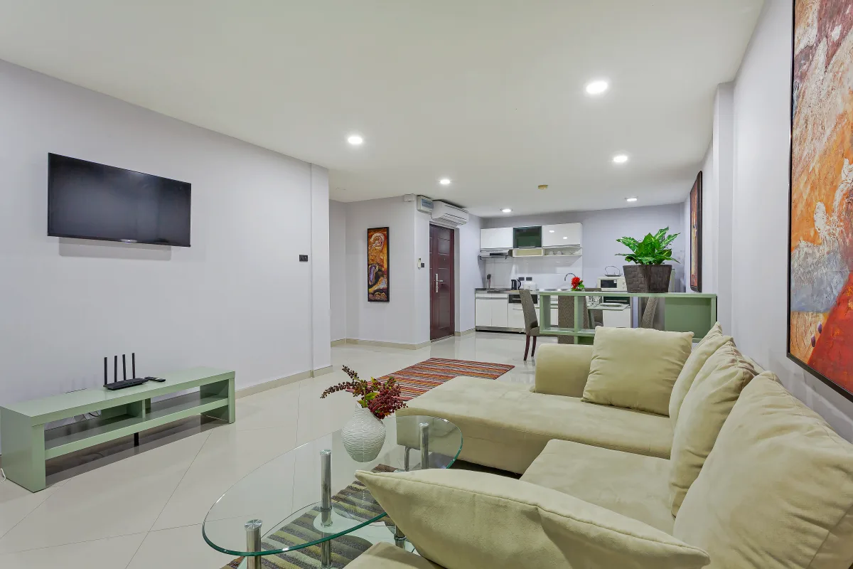 Forest view apartment interior