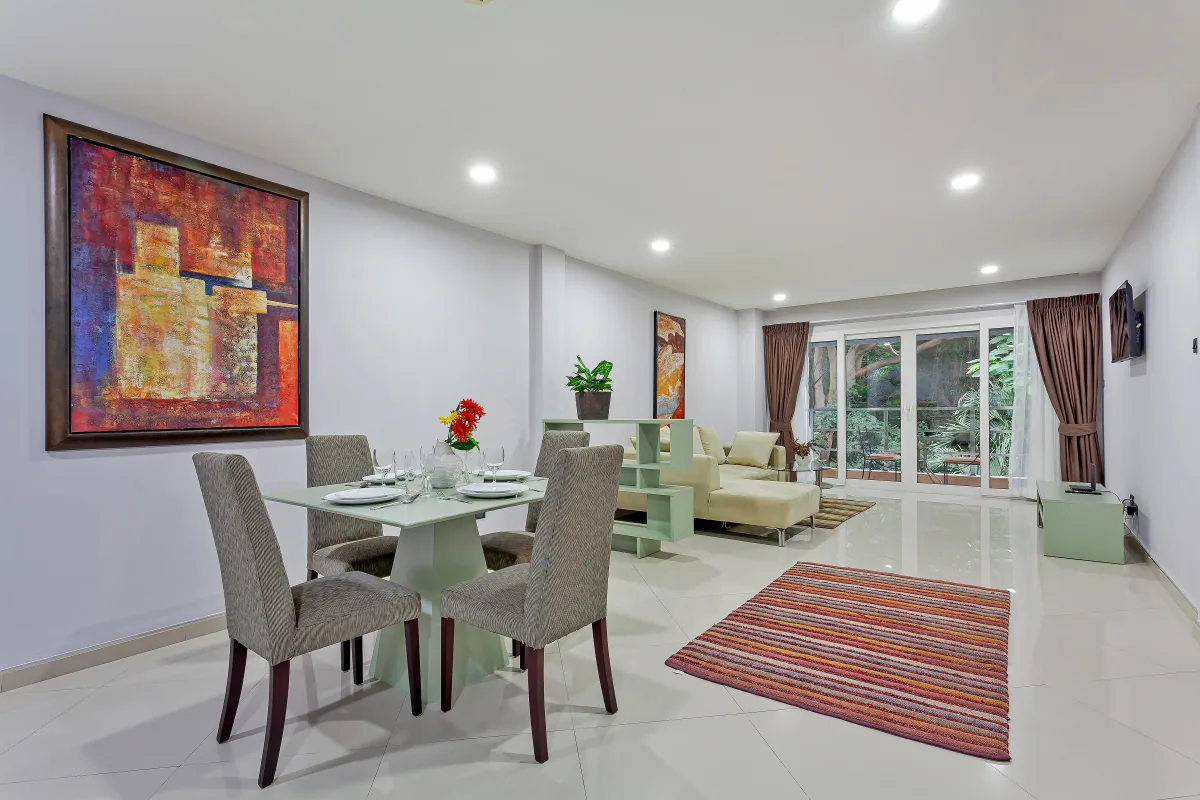Forest view apartment interior