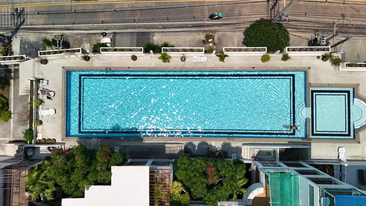 Grosvenor House drone view